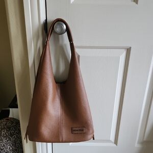 Montana West Brown Pebble Vegan Leather Hobo Handbag